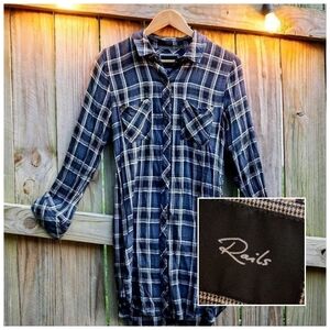 Rails Plaid Button-Up Shirt Dress